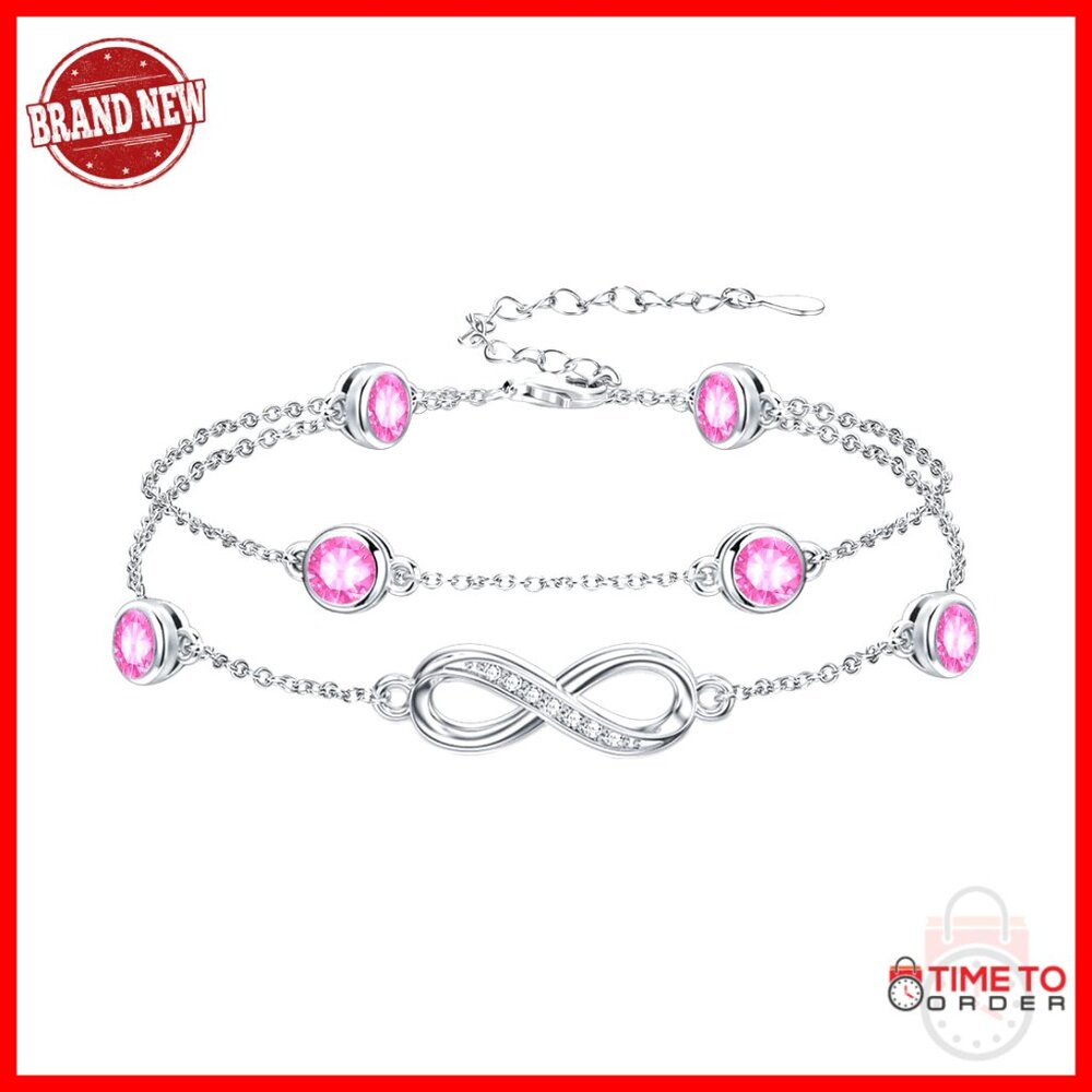 Sterling Silver Infinity Anklet Adjustable Minima… - image 1